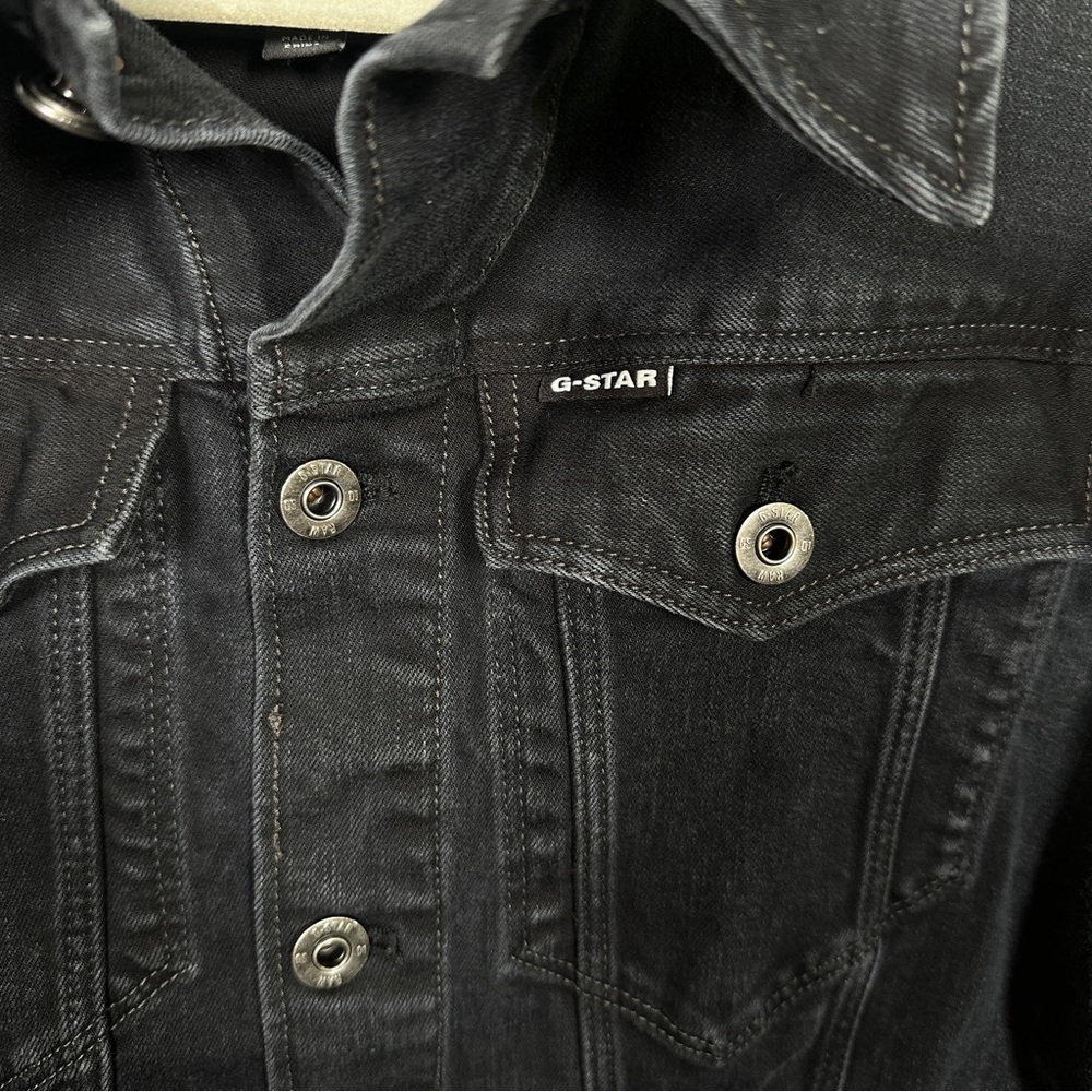 G-Star RAW 3301 Slim Trucker Denim Jacket Stretch Black Size M Men's Streetwear - Picture 5 of 11